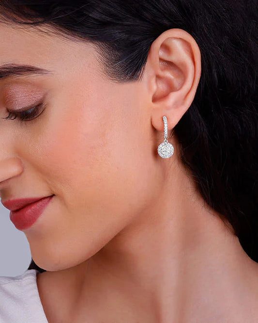 Silver Zircon Drizzle Drop Earrings