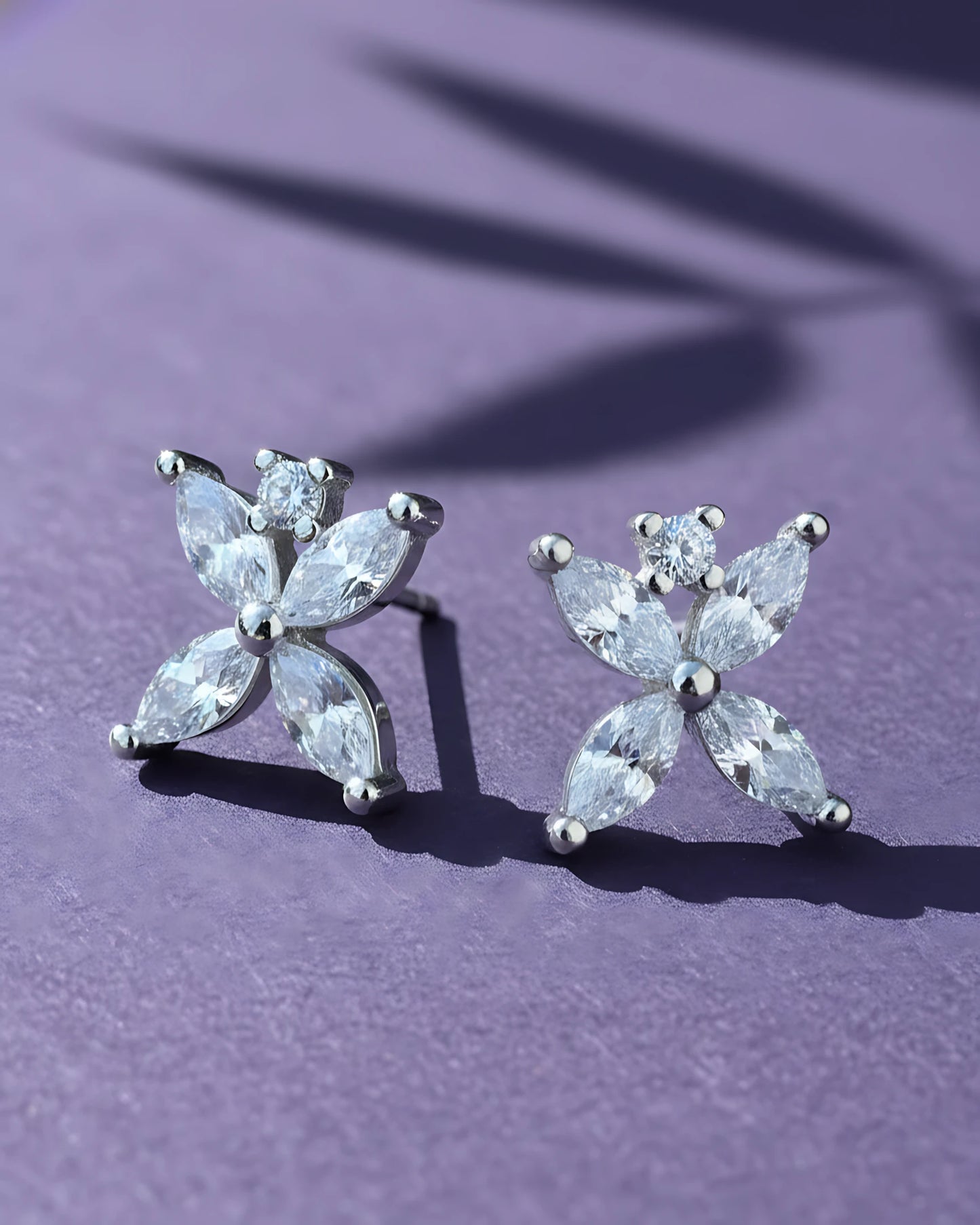 Butterfly Crown Stud Earrings | 925 Sterling Silver