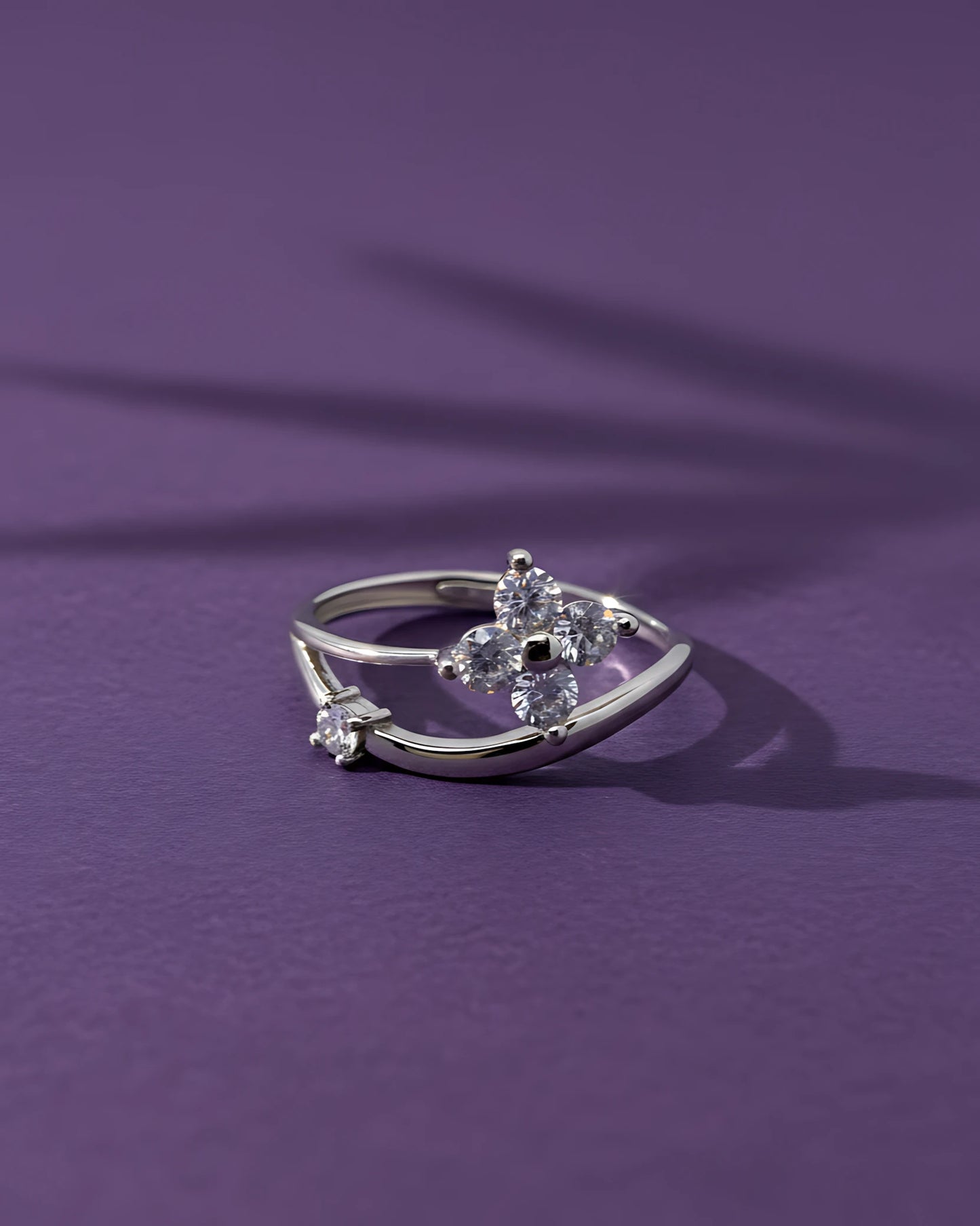 Crystal Bloom Adjustable Ring