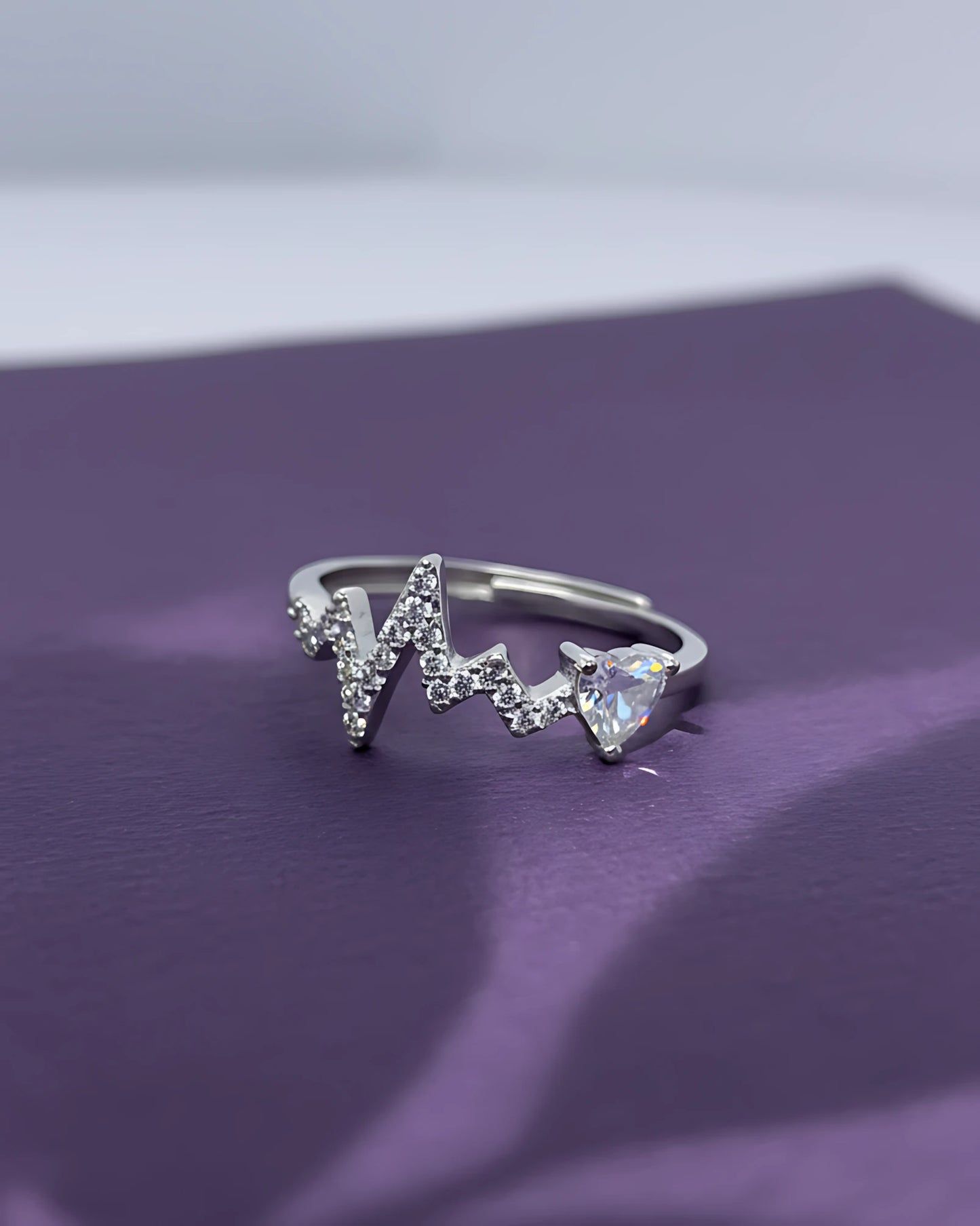 Heartbeat Harmony Adjustable Ring | 925 sterling silver ring