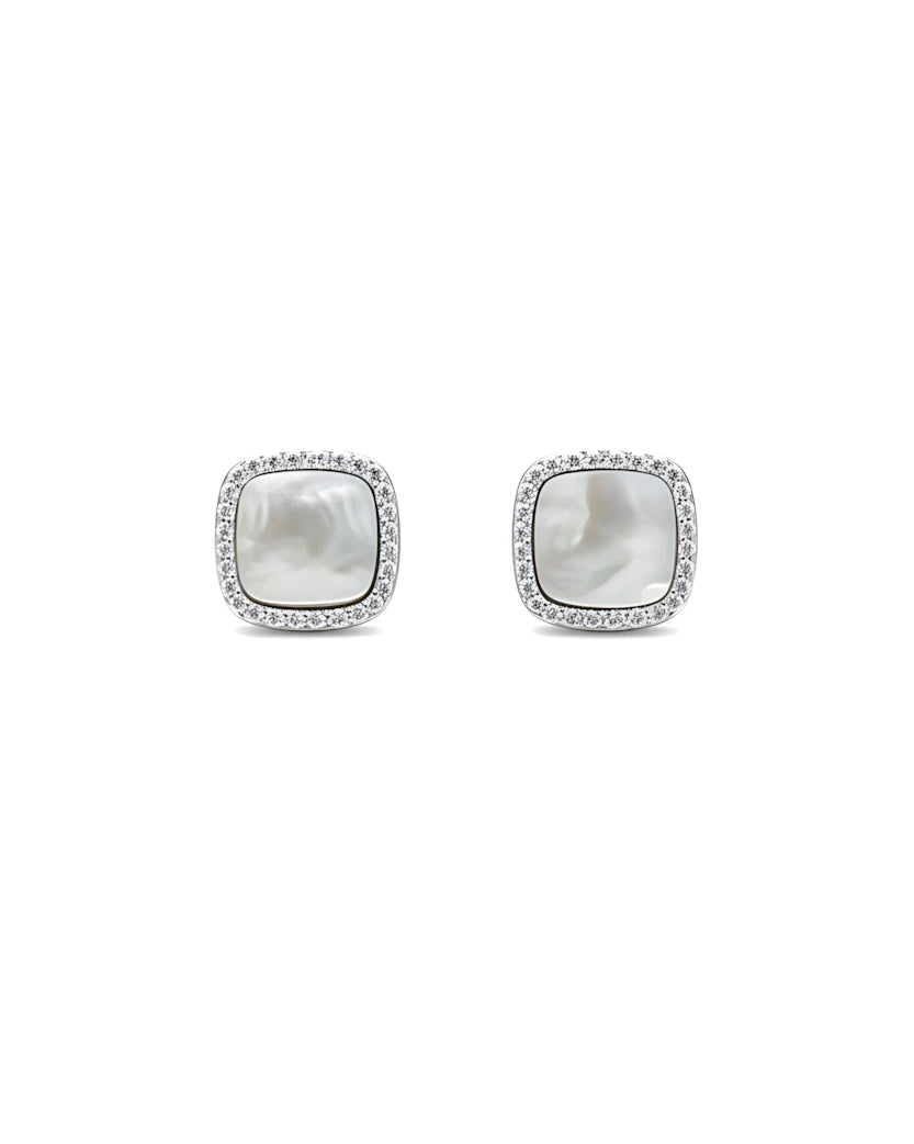 Luminous Pearl Halo Studs