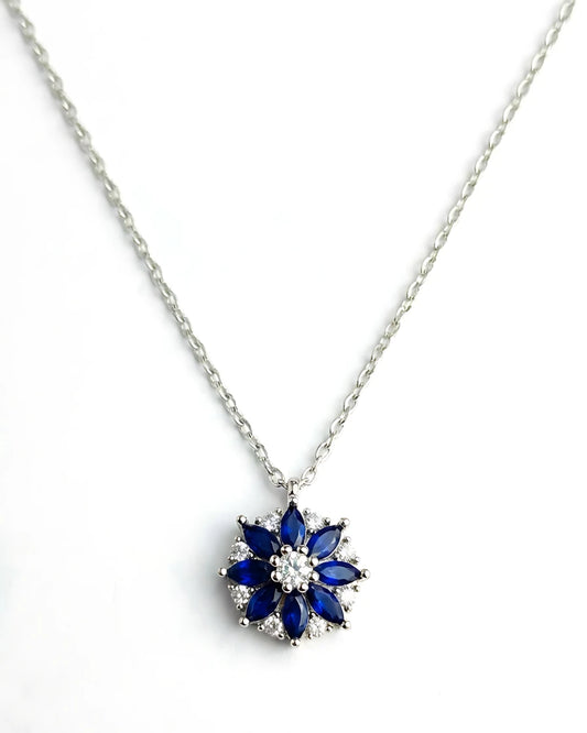Midnight Blue Floral Pendant