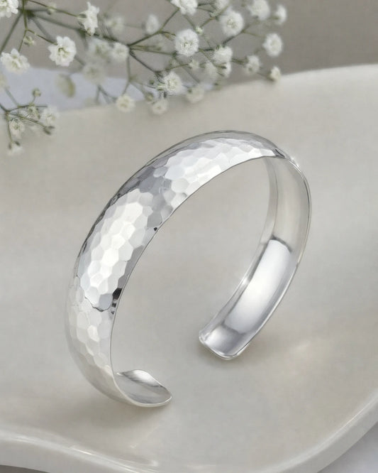 Hammered Wide Cuff Bangle