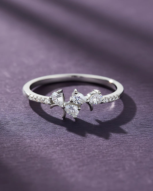 Trinity Butterfly Adjustable Ring