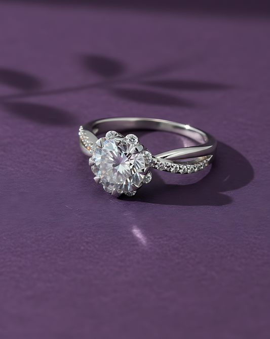 Blossom Halo Twist Ring