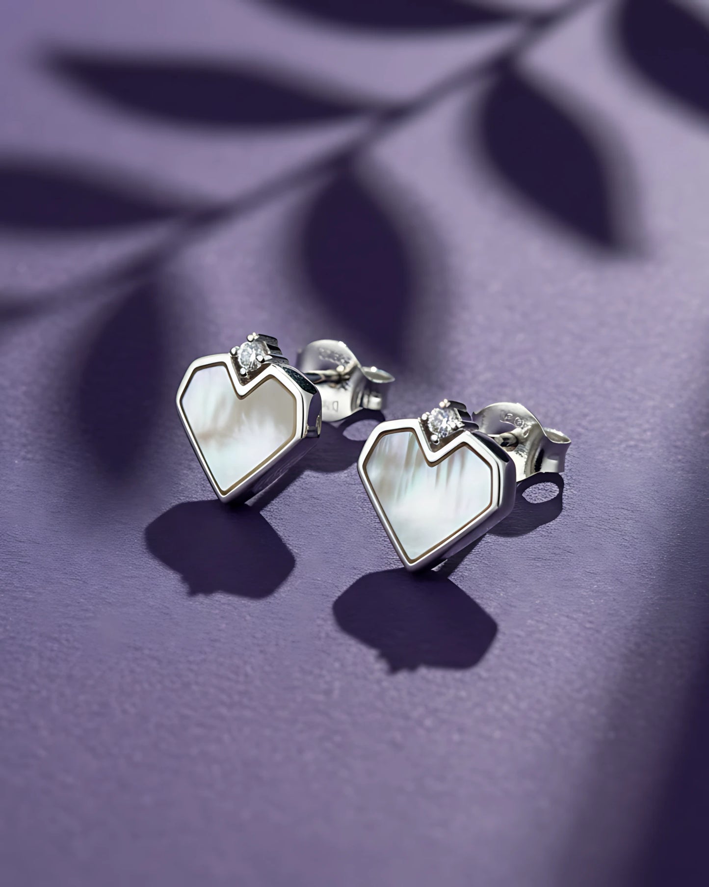 Pearl Heart Studs