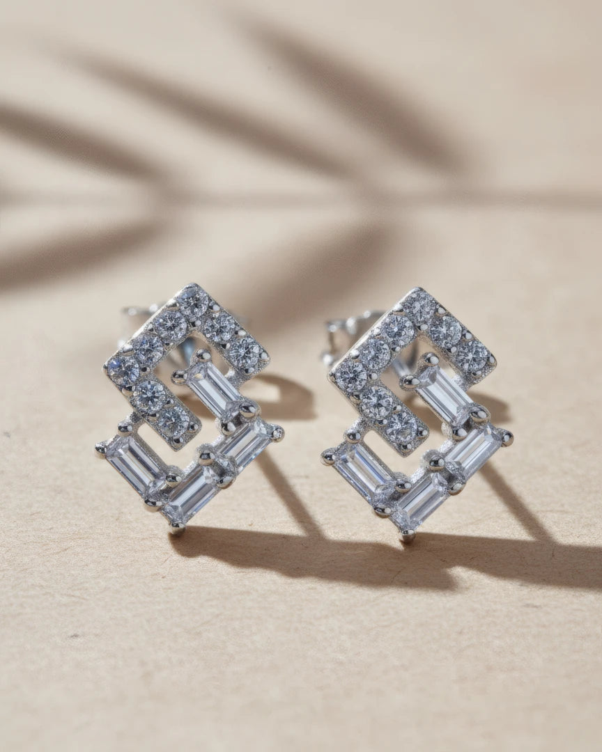 Angular Allure Stud Earrings | 925 Sterling Silver