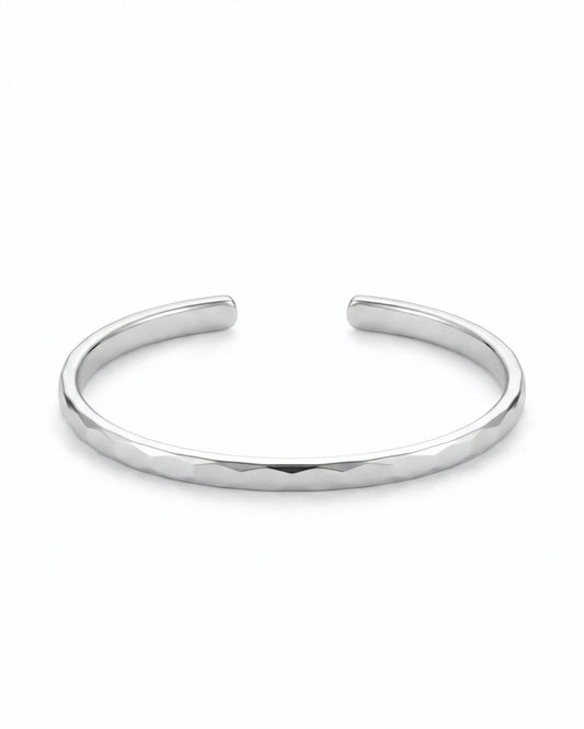 Faceted Open Cuff Bangle