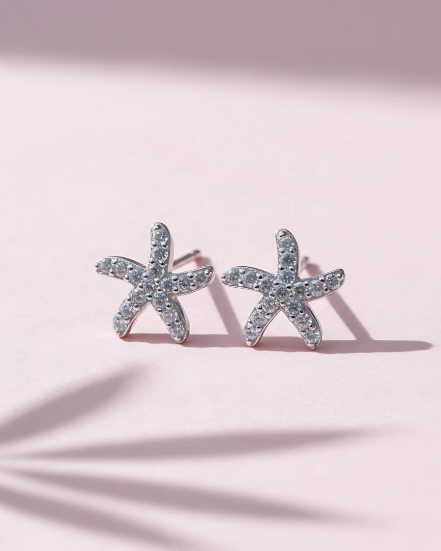 Coastal Starfish Stud Earrings | 925 Sterling Silver
