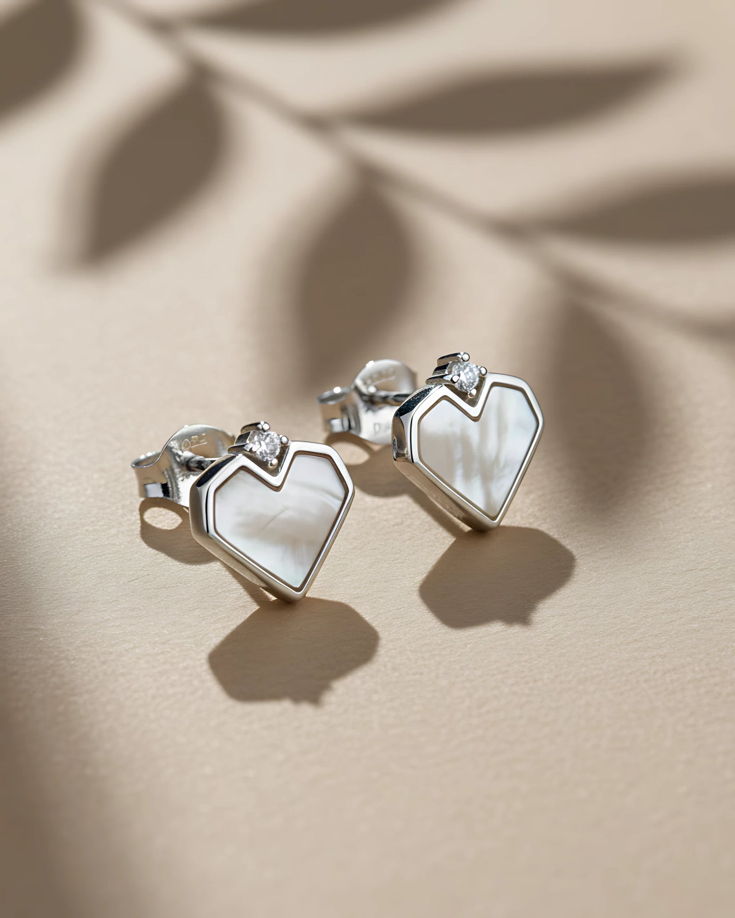 Pearl Heart Studs | 925 sterling silver earrings