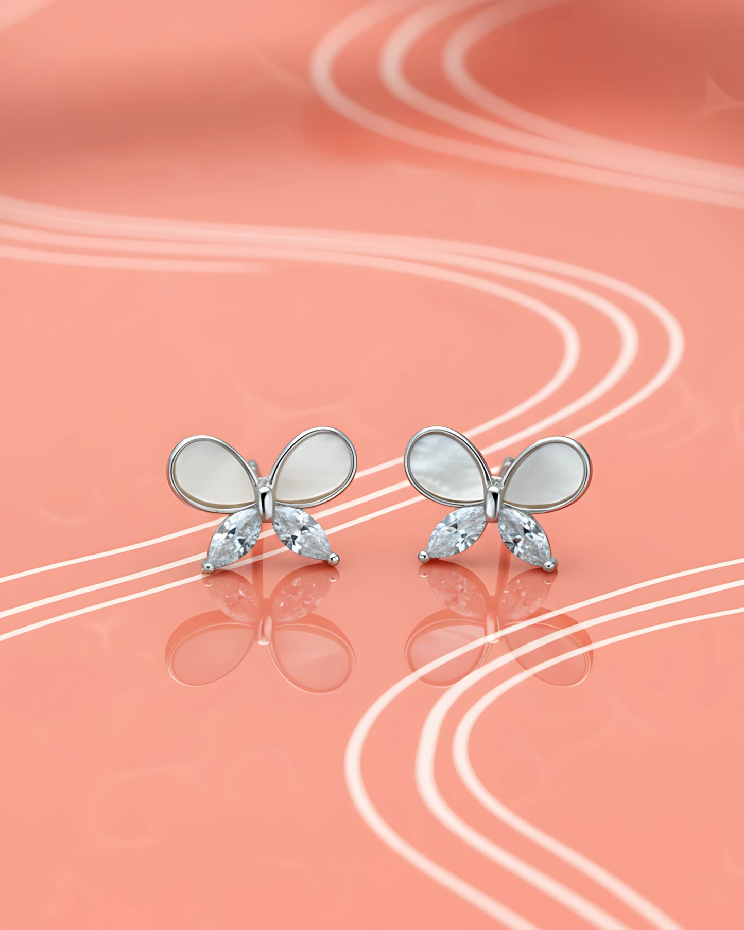 Pearl Blossom Butterfly Earrings