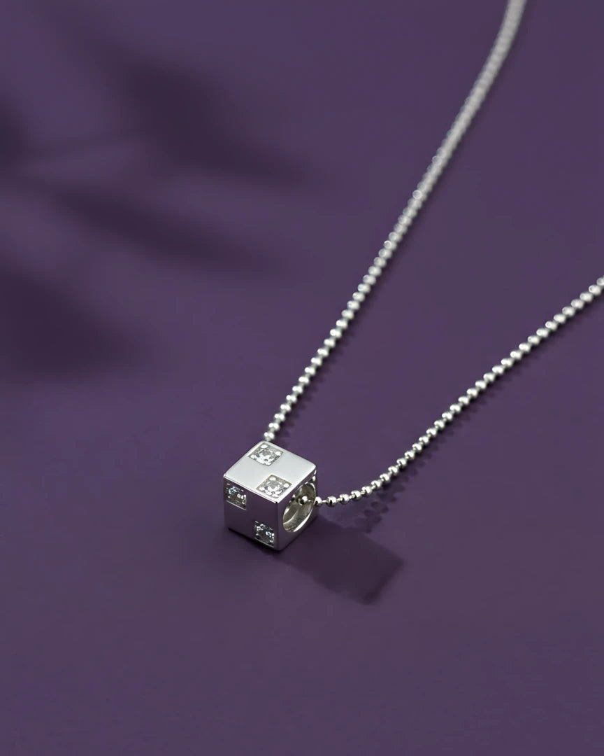 Geometric Crystal Cube Pendant
