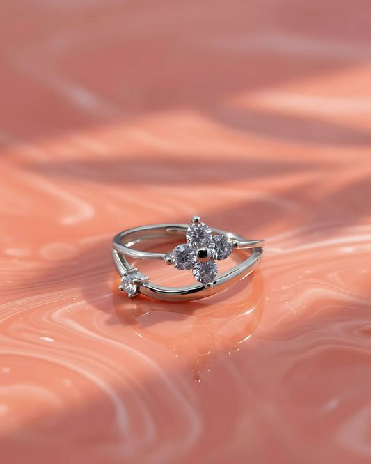 Crystal Bloom Adjustable Ring