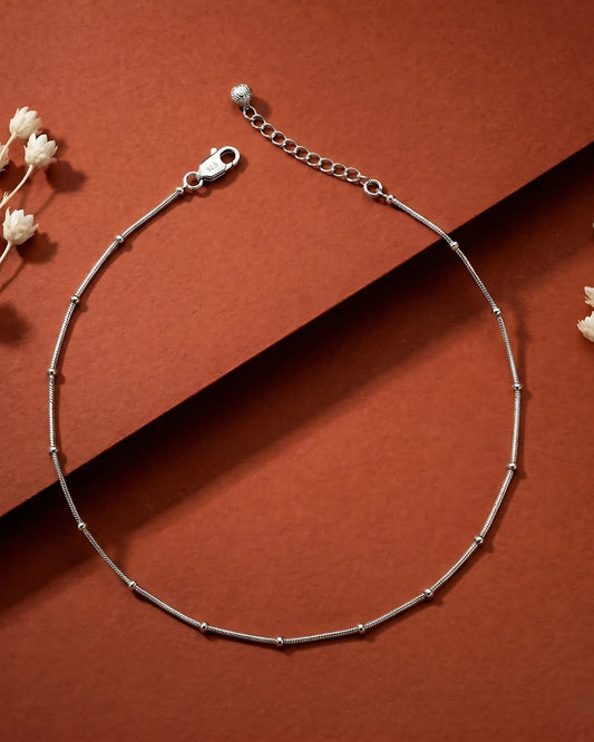 Spaced Bead Single Anklet