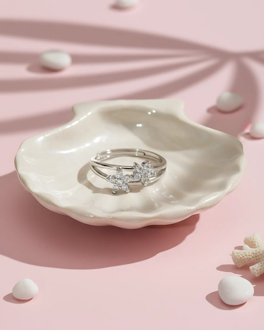 Twin Star Adjustable Ring