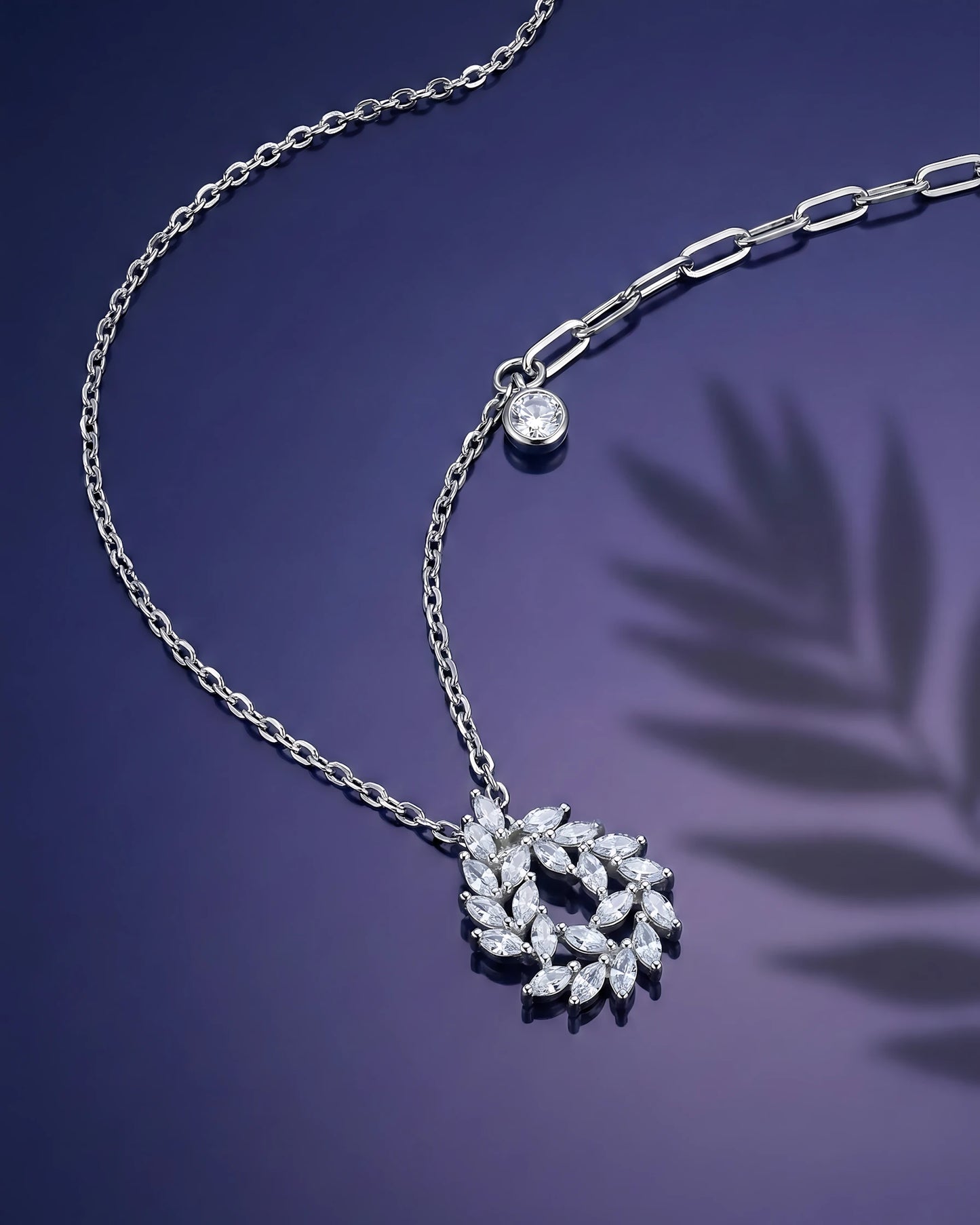 Marquise Leaf Wreath Pendant