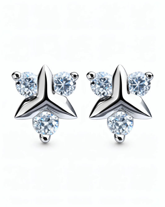 Trident Trinity Stud Earrings | 925 Sterling Silver