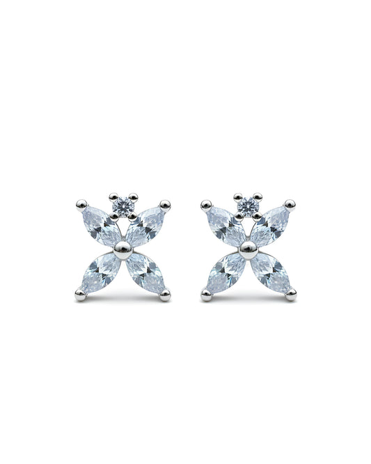 Butterfly Crown Stud Earrings | 925 Sterling Silver