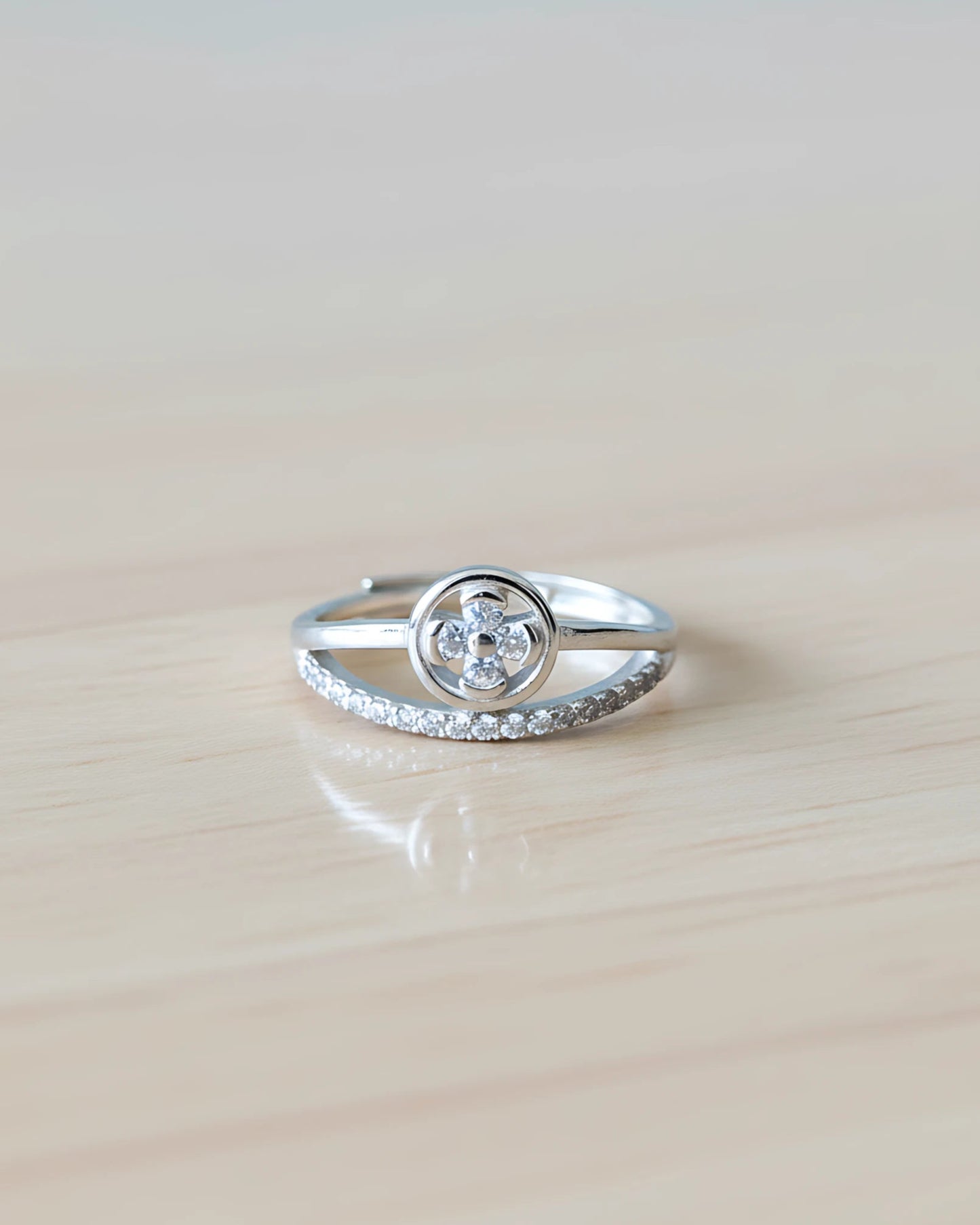 Luna Bloom Adjustable Ring | 925 sterling silver ring