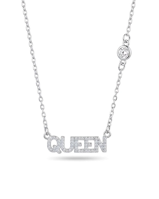 Queen Letter Crystal Necklace