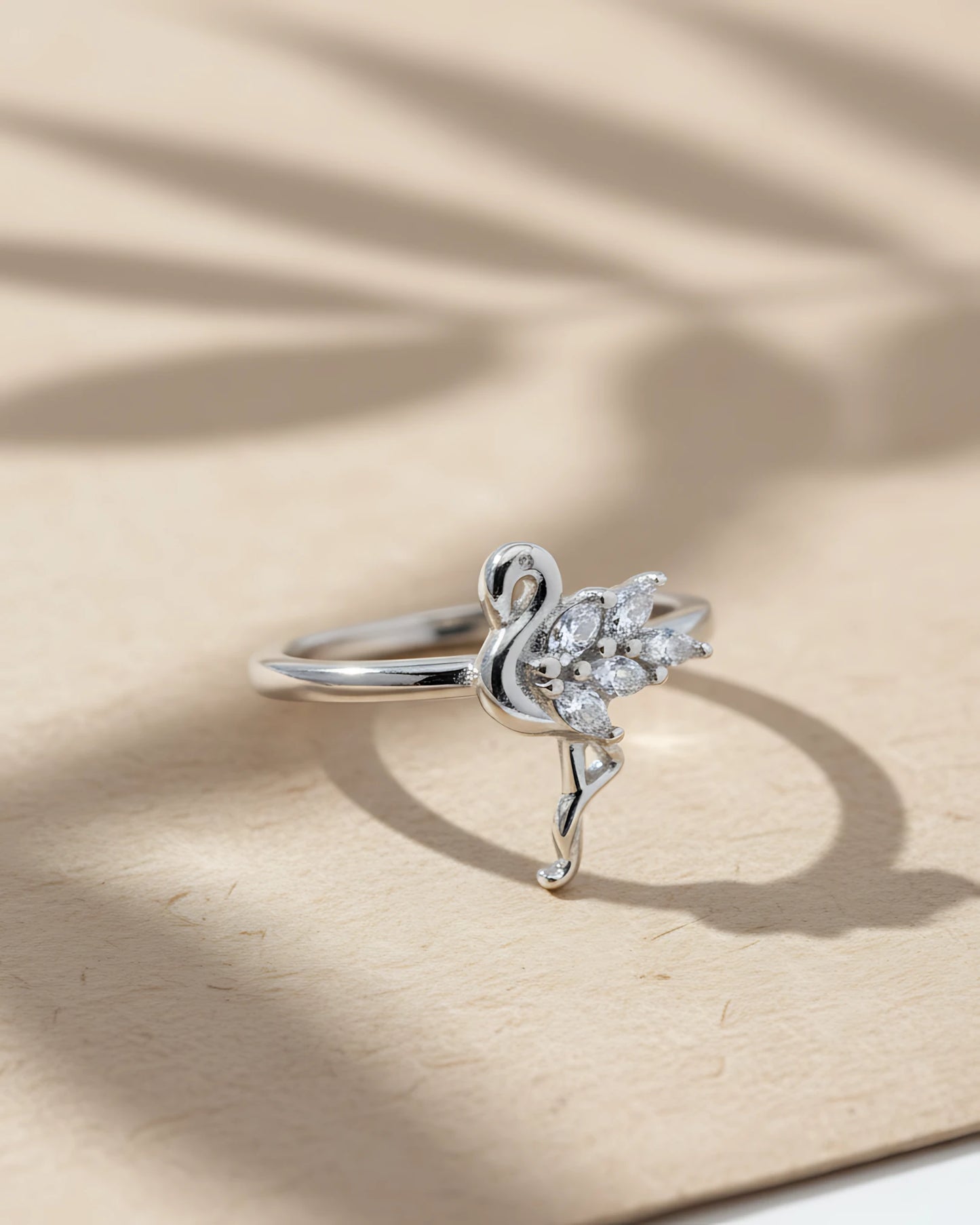 Feather Fan Adjustable Ring | 925 sterling silver ring