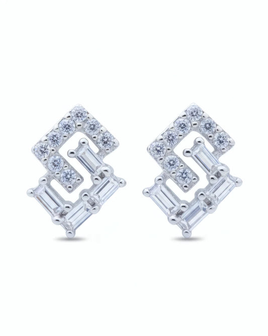 Angular Allure Stud Earrings | 925 Sterling Silver