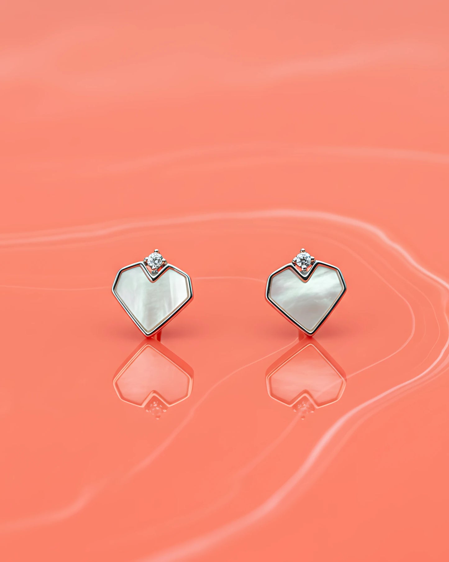 Pearl Heart Studs