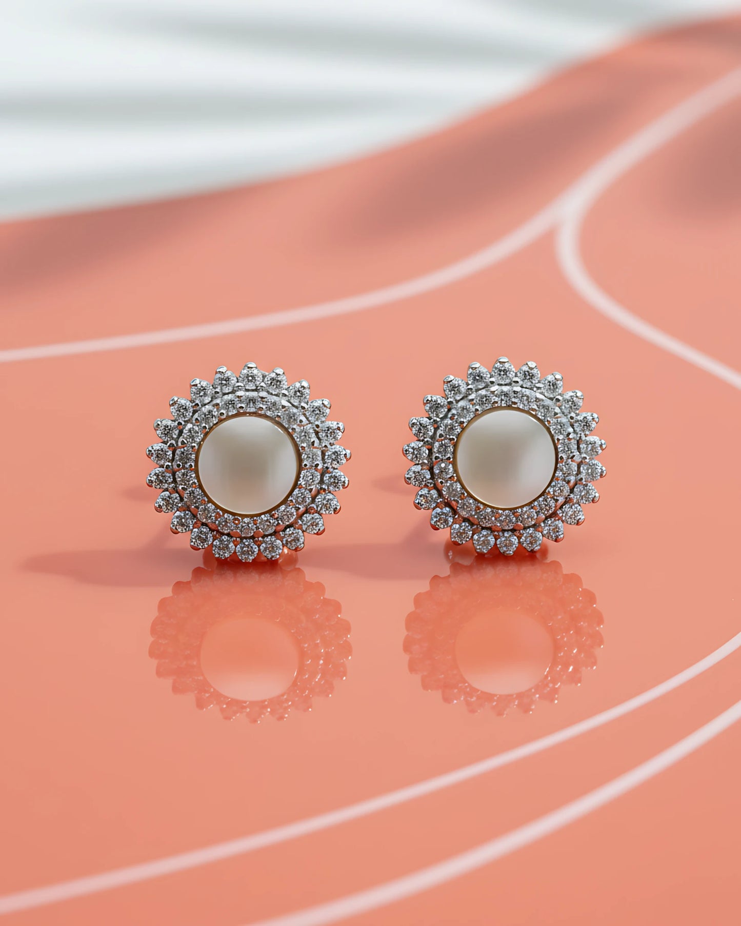 Pearl Halo Studs
