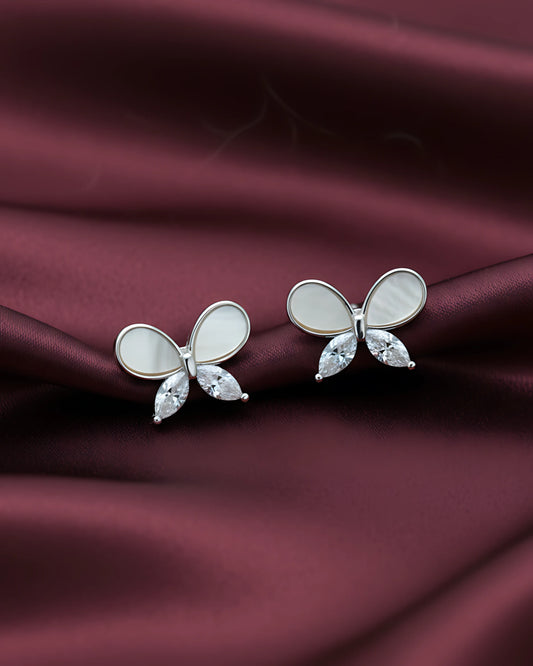 Pearl Blossom Butterfly Earrings