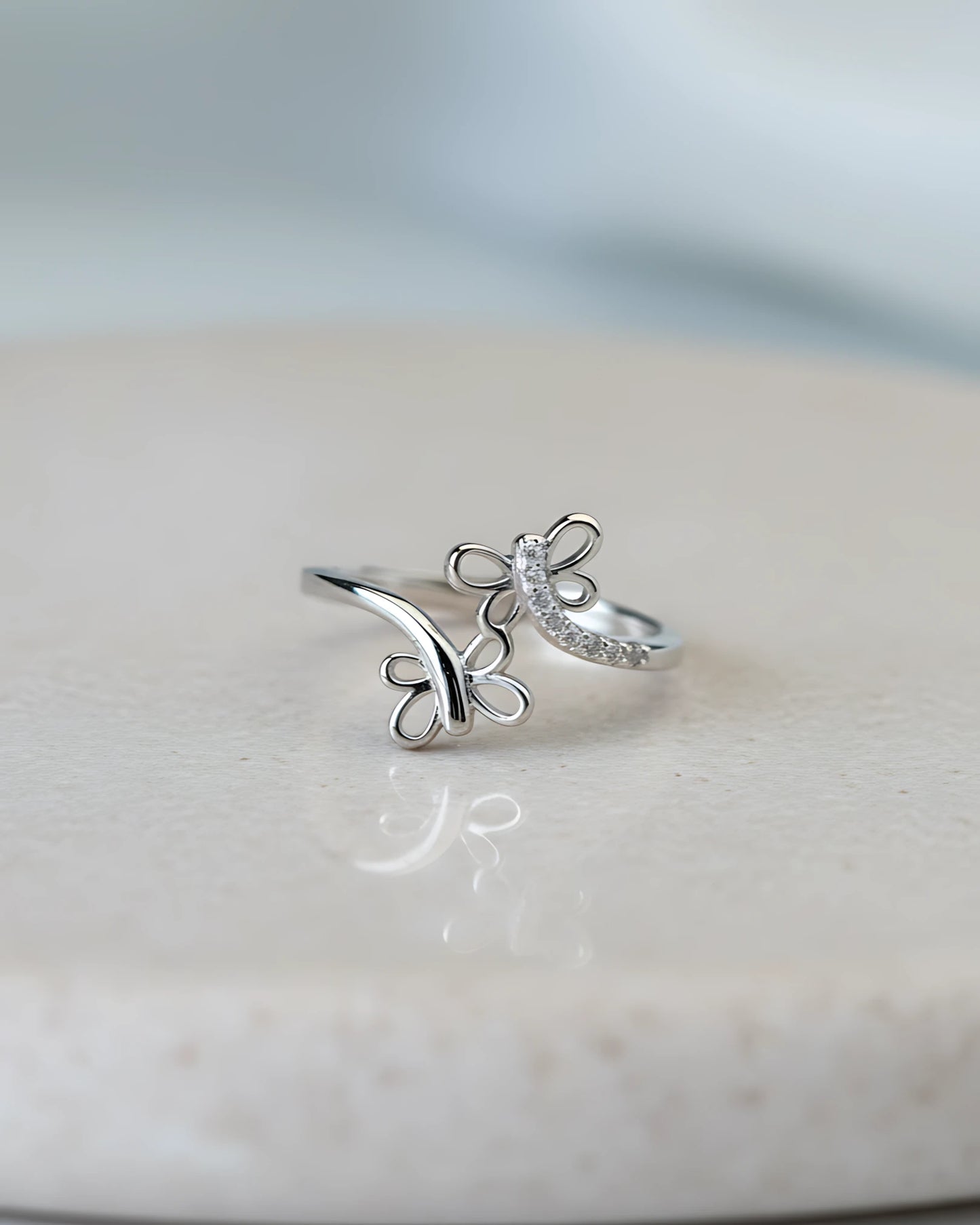 Flutter Duo Adjustable Ring | 925 sterling silver ring