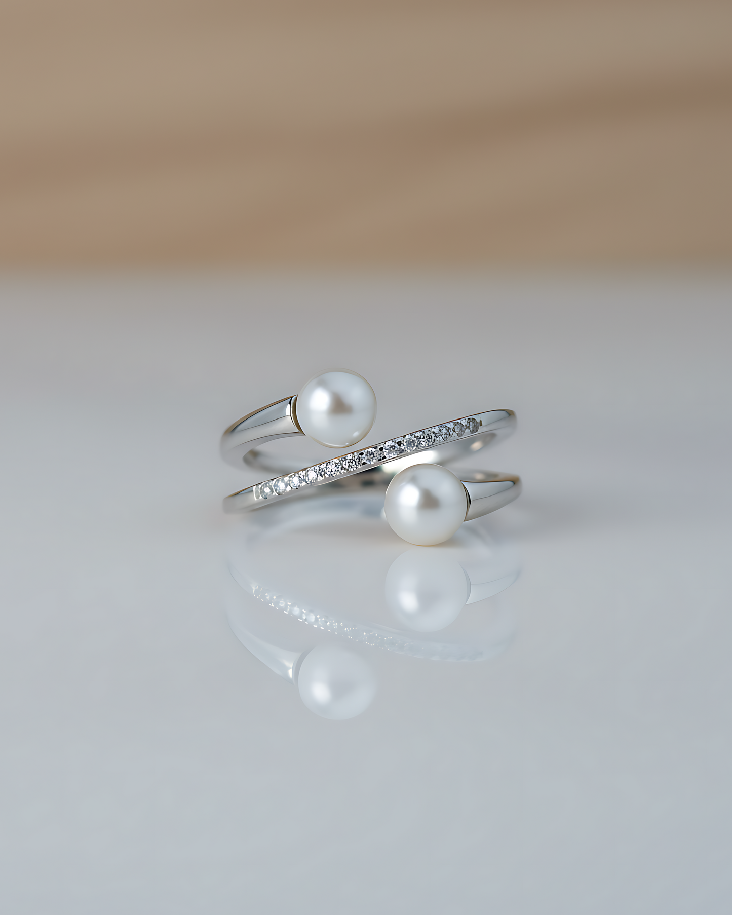 Pearl Duo Wrap Ring | 925 sterling silver ring