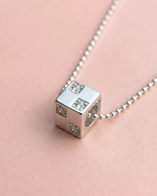 Geometric Crystal Cube Pendant