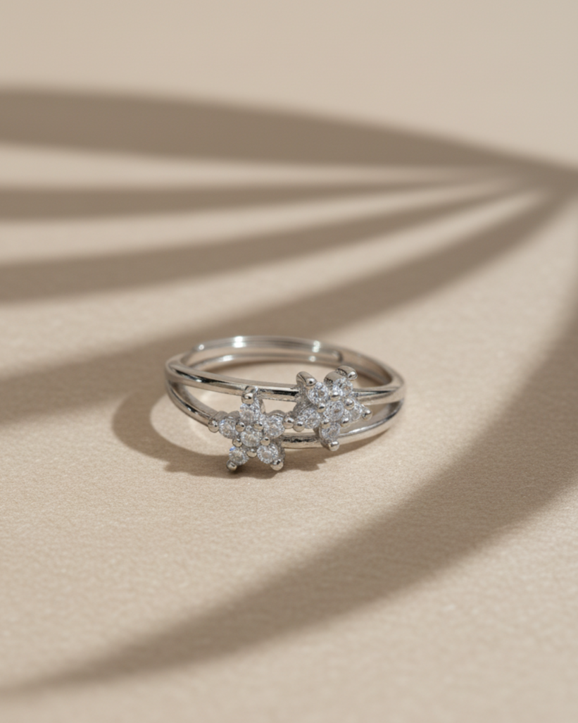 Twin Star Adjustable Ring