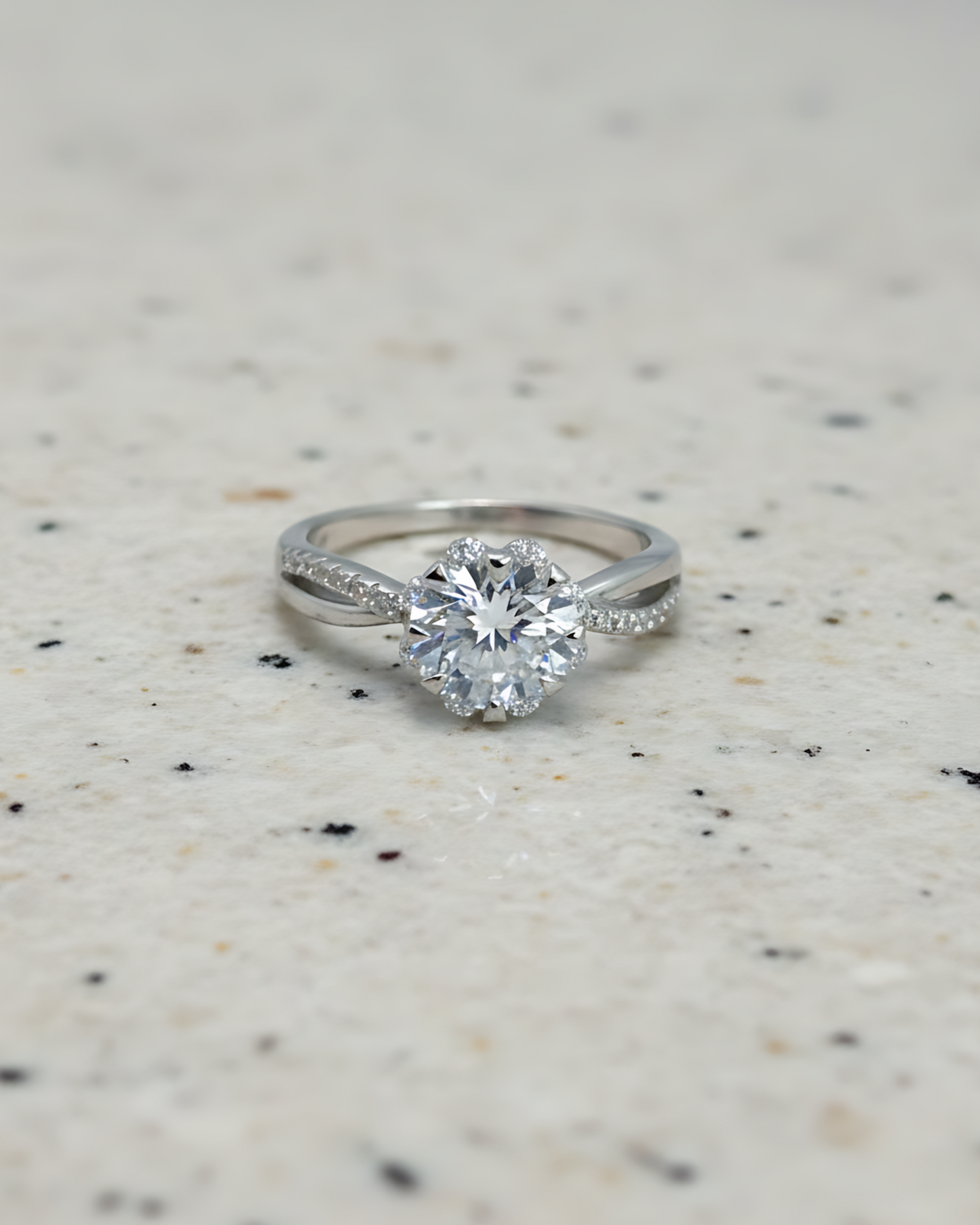 Blossom Halo Twist Ring