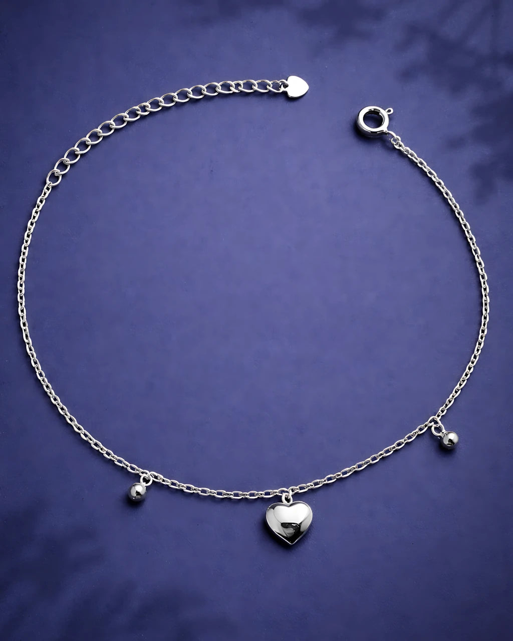 Puffed Heart Single Anklet