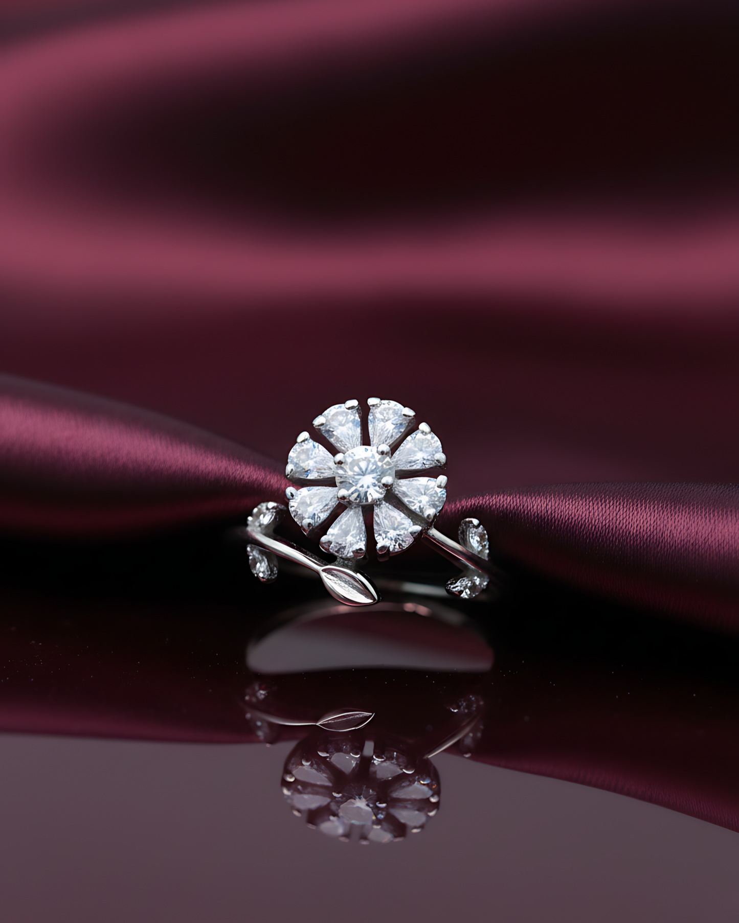 Floral Sonata Adjustable Ring | 925 sterling silver ring