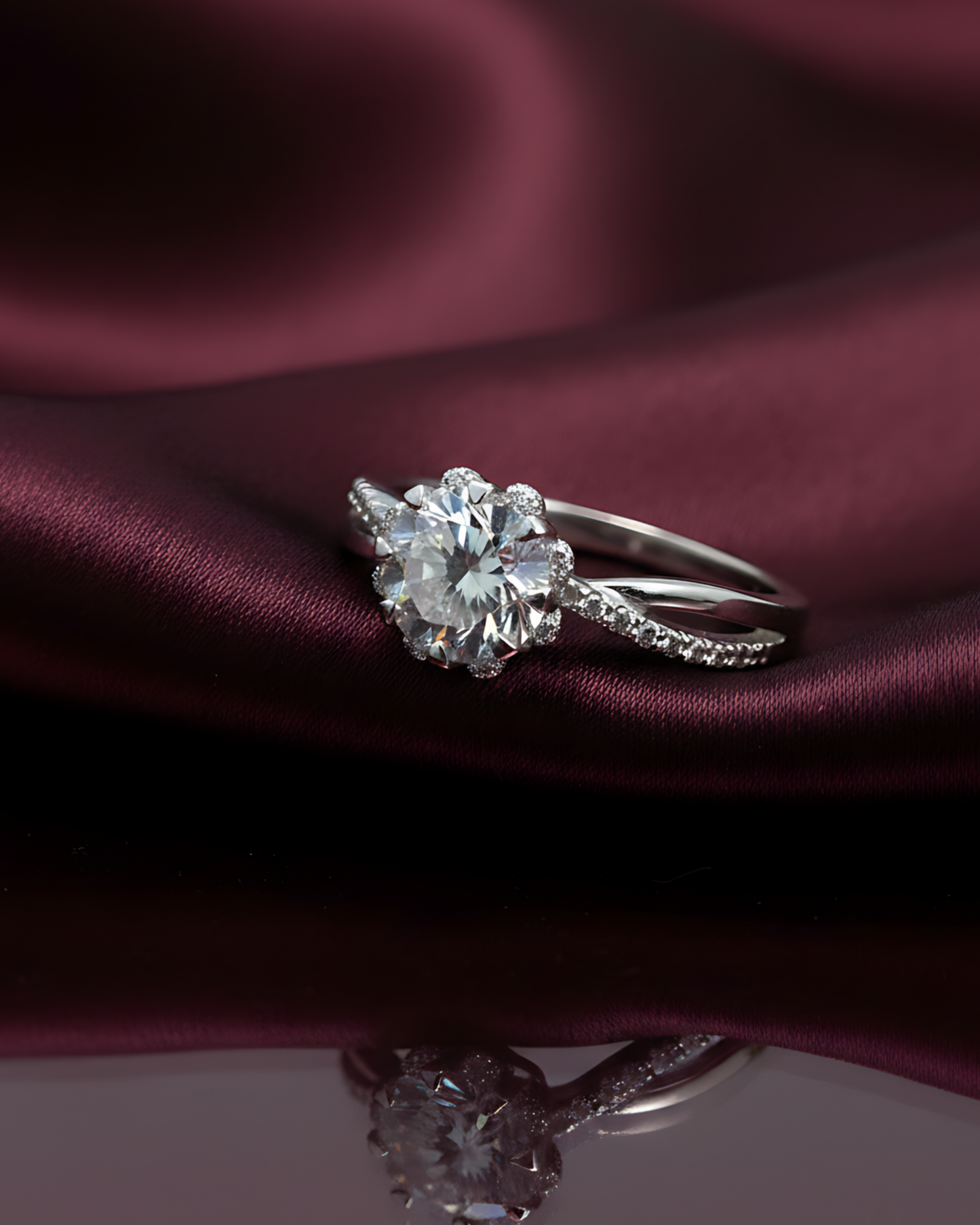 Blossom Halo Twist Ring | 925 sterling silver ring