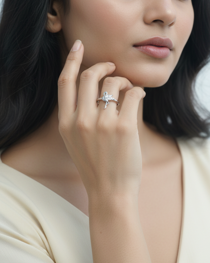 Feather Fan Adjustable Ring