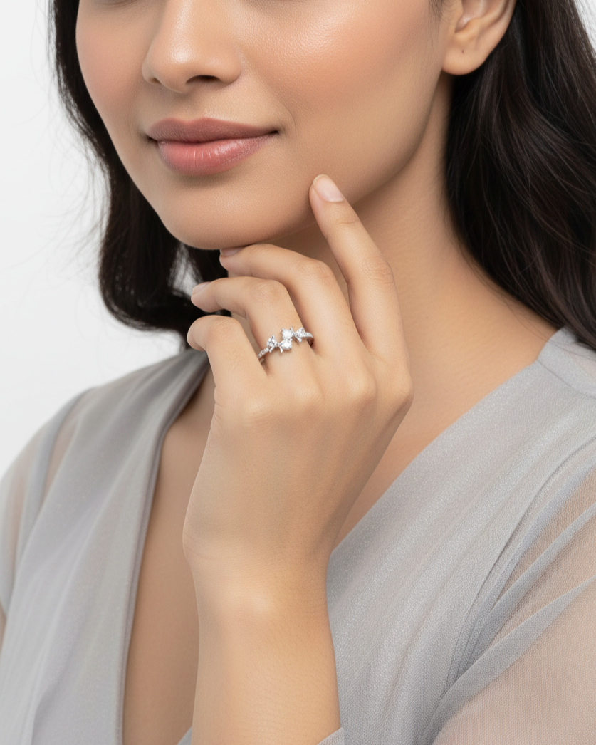 Trinity Butterfly Adjustable Ring