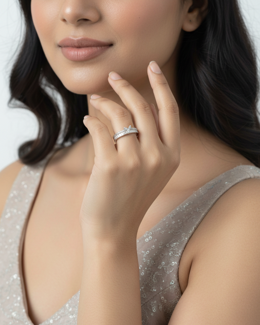 Diamond Elegance Adjustable Ring