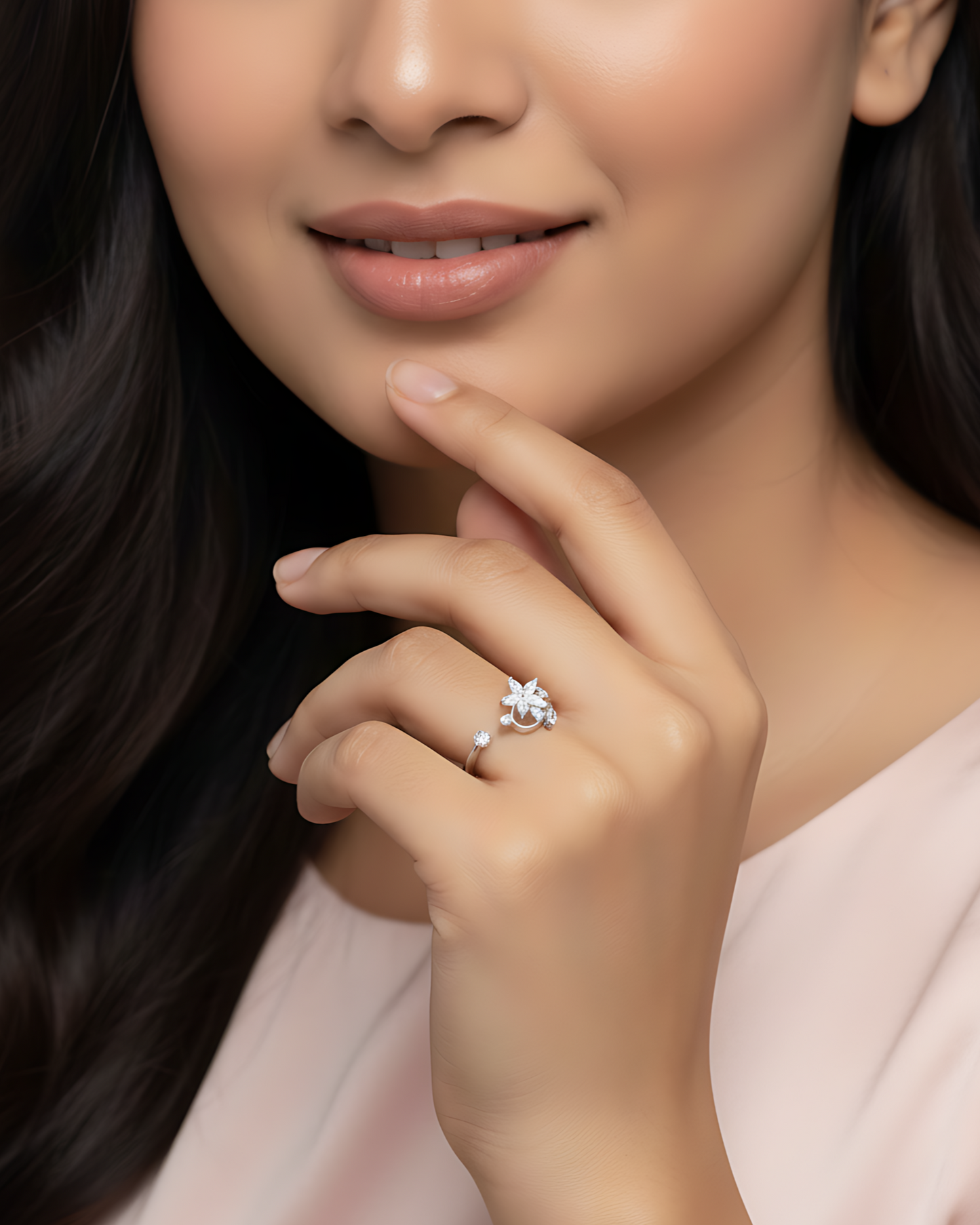 Celestial Bloom Adjustable Ring
