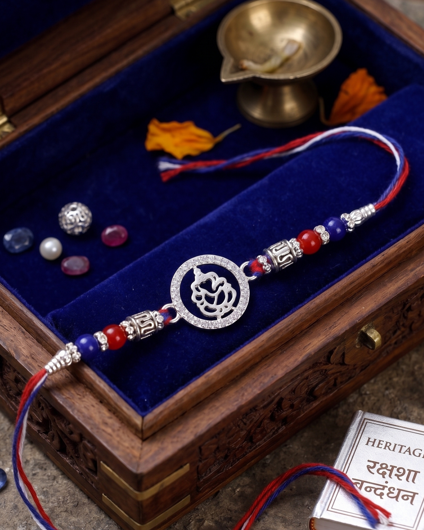 Divine Ganesha Halo 925 Sterling Silver Rakhi