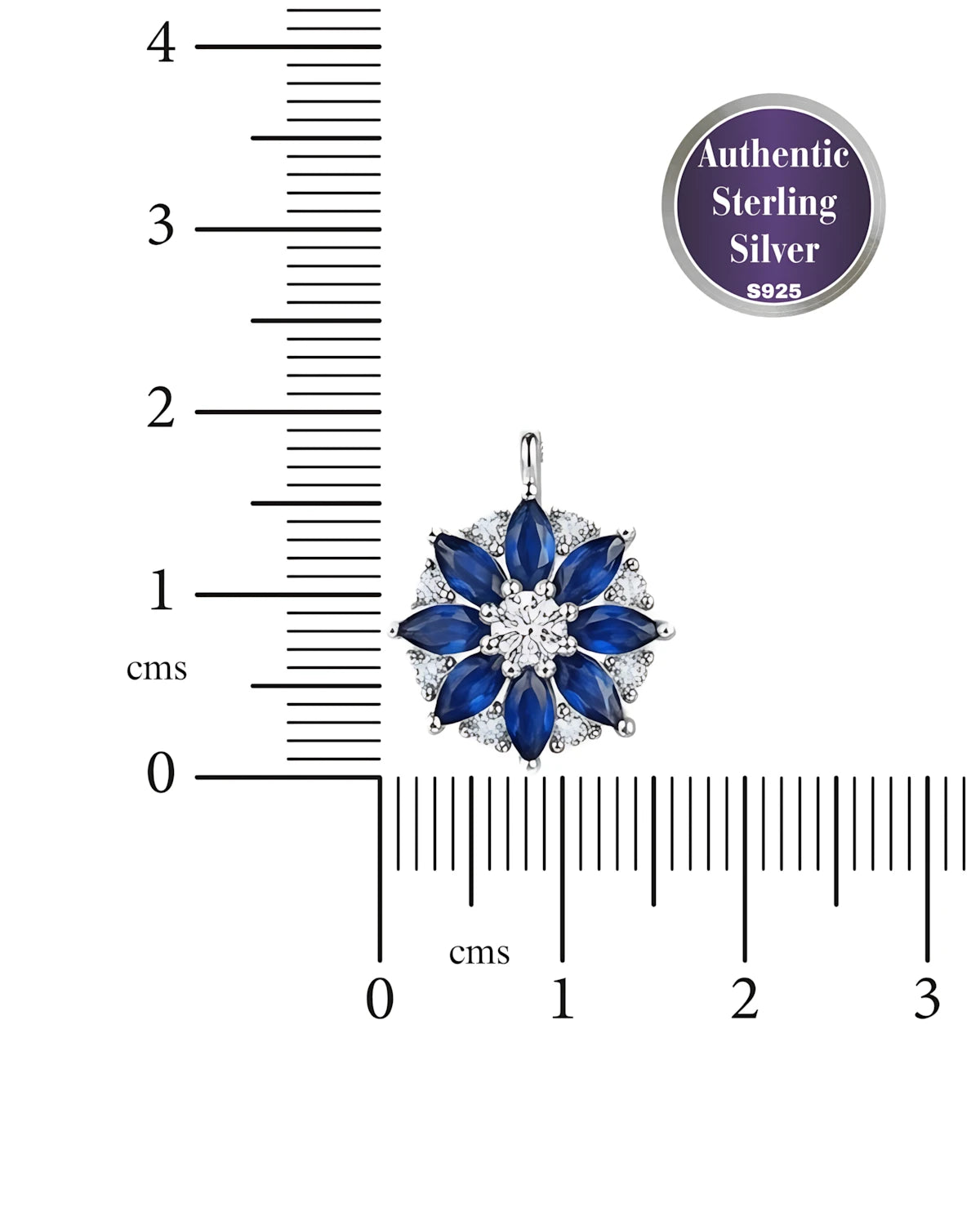 Midnight Blue Floral Pendant