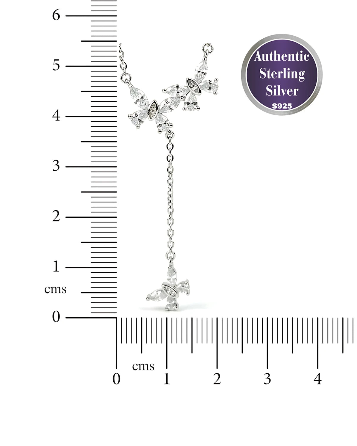 Triple Butterfly Lariat Pendant