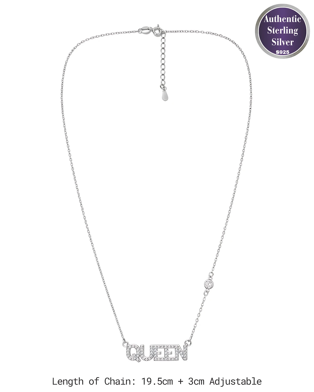 Queen Letter Crystal Necklace