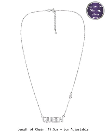 Queen Letter Crystal Necklace