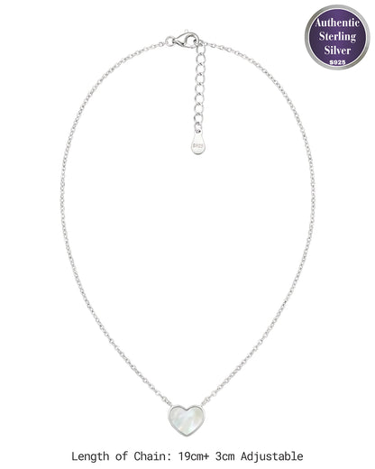 Pearlescent White Heart Pendant