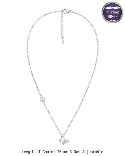 Dainty Butterfly Solitaire Pendant