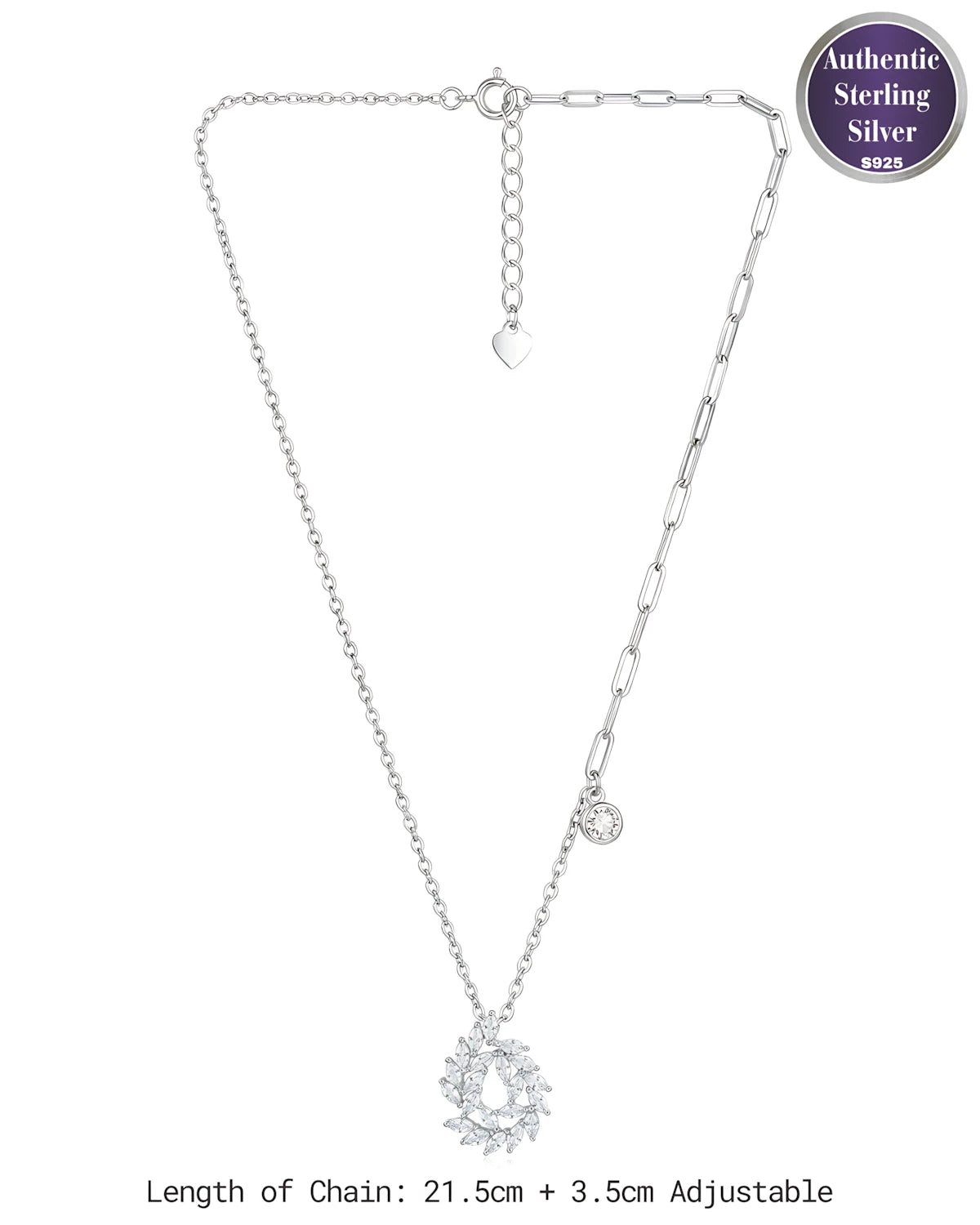 Marquise Leaf Wreath Pendant