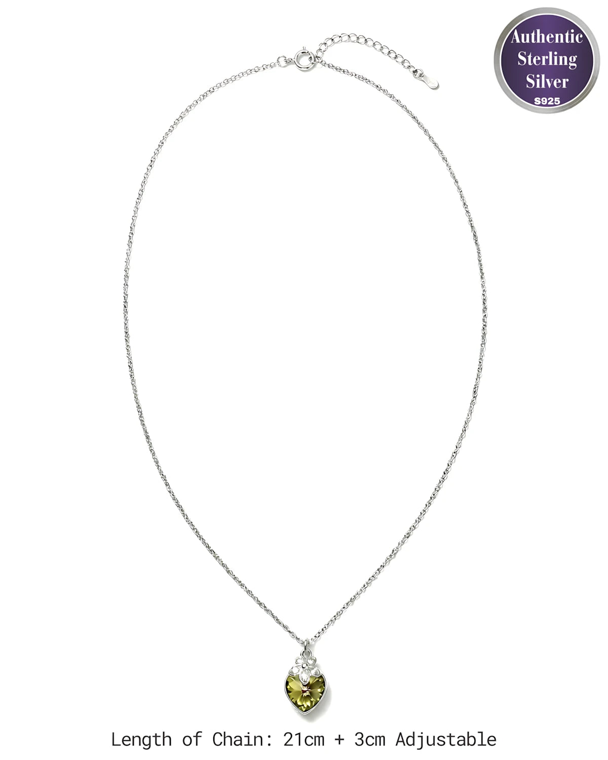Olive Heart Floral Pendant